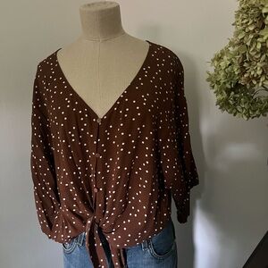 FOREVER 21 Polka Dot Blouse, size L
